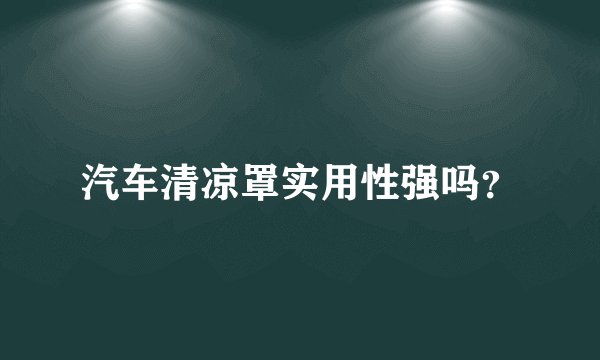 汽车清凉罩实用性强吗？