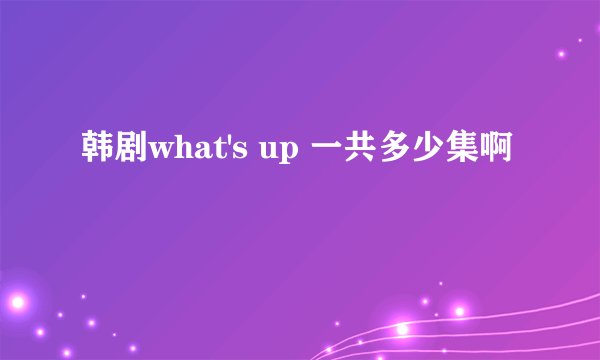 韩剧what's up 一共多少集啊