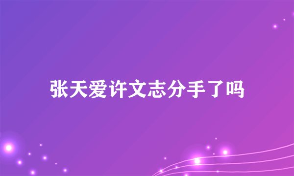 张天爱许文志分手了吗