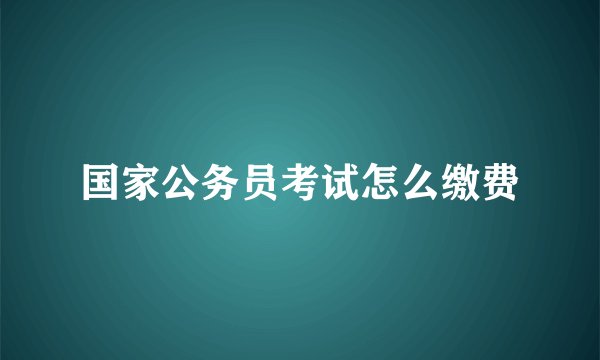 国家公务员考试怎么缴费