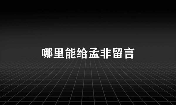 哪里能给孟非留言