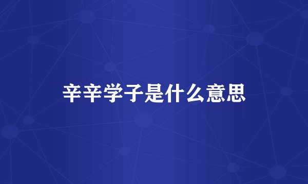 辛辛学子是什么意思