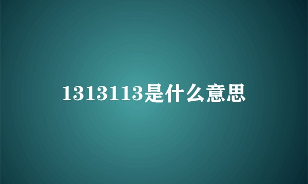 1313113是什么意思