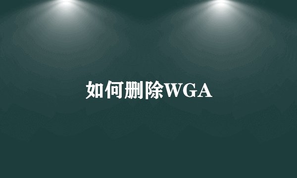 如何删除WGA