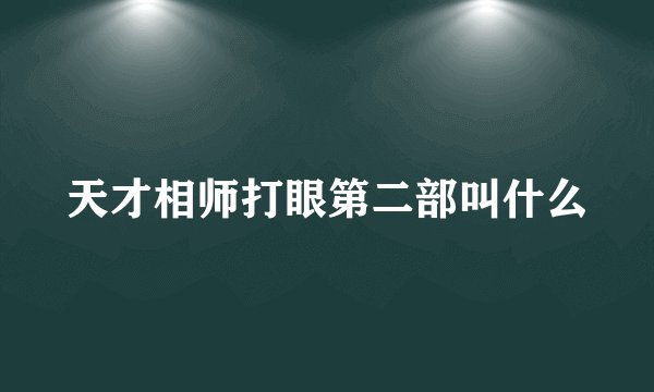 天才相师打眼第二部叫什么