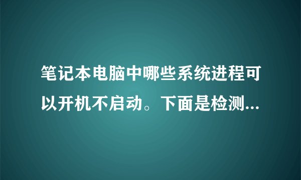 笔记本电脑中哪些系统进程可以开机不启动。下面是检测出来的，帮忙看一看，哪些可以关闭。