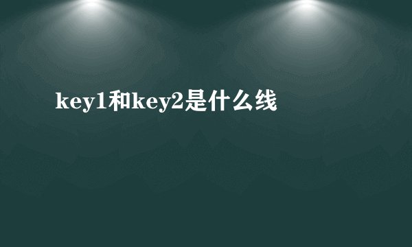 key1和key2是什么线