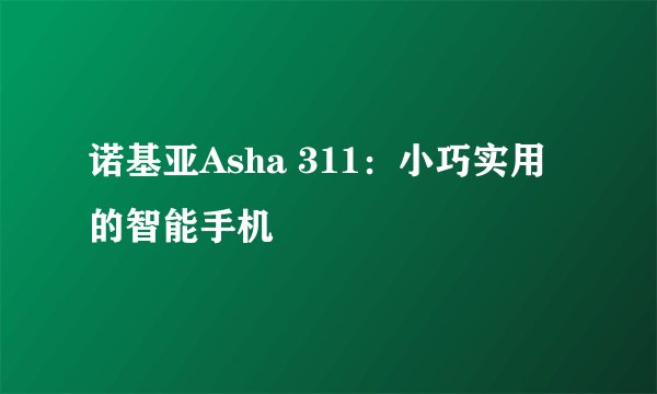 诺基亚Asha 311：小巧实用的智能手机