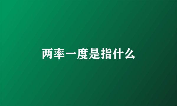 两率一度是指什么