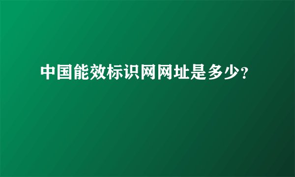 中国能效标识网网址是多少？