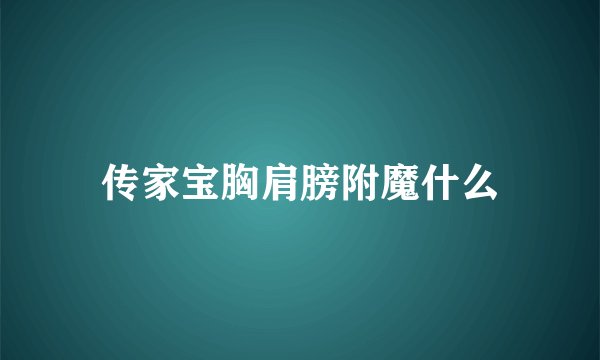 传家宝胸肩膀附魔什么