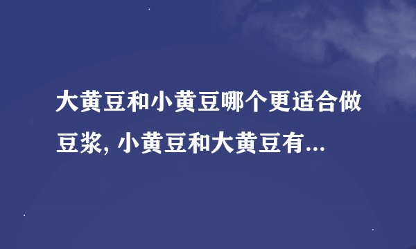 大黄豆和小黄豆哪个更适合做豆浆, 小黄豆和大黄豆有哪些区别？