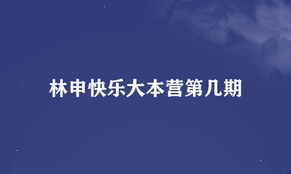 林申快乐大本营第几期