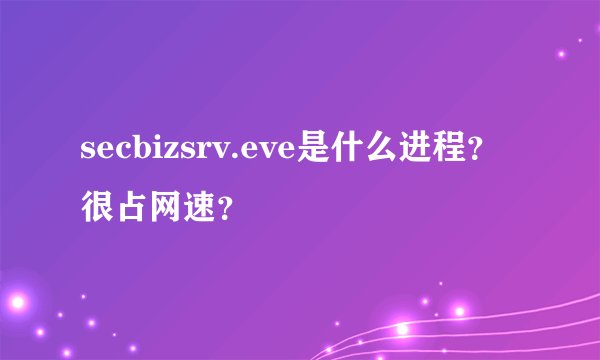 secbizsrv.eve是什么进程？很占网速？