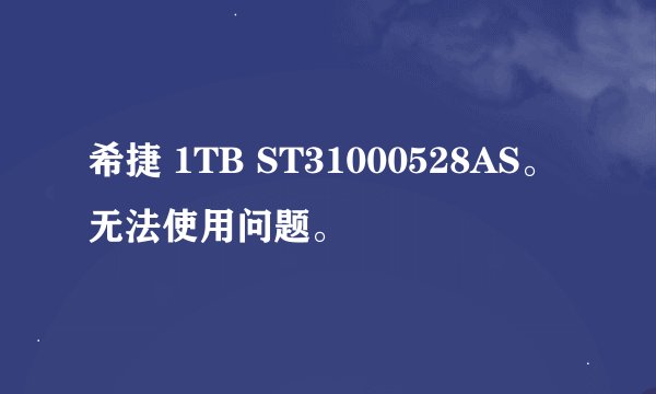 希捷 1TB ST31000528AS。无法使用问题。