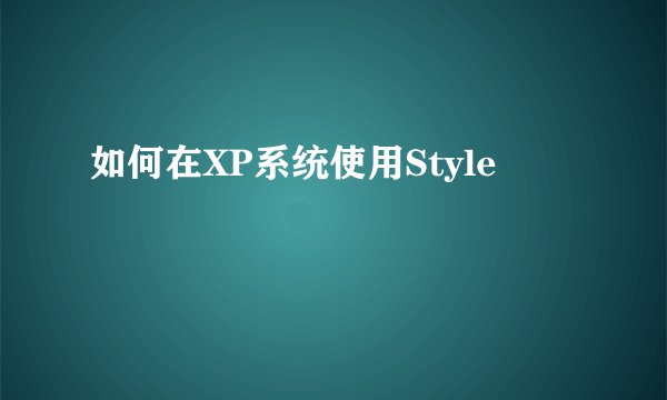 如何在XP系统使用Style