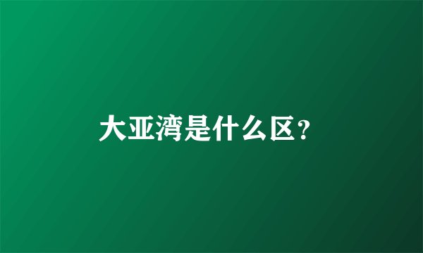 大亚湾是什么区？