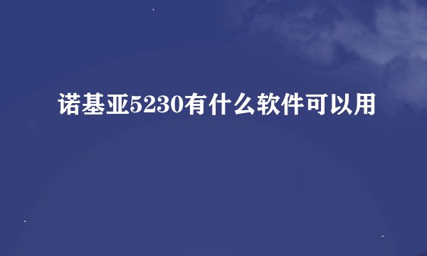 诺基亚5230有什么软件可以用