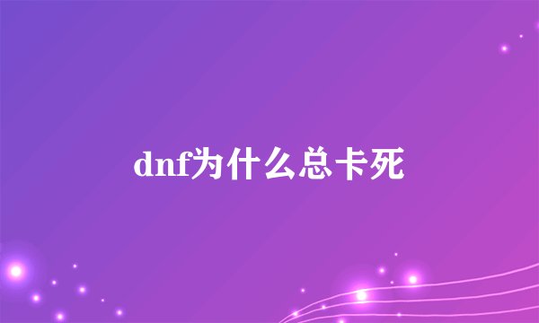 dnf为什么总卡死