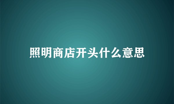 照明商店开头什么意思