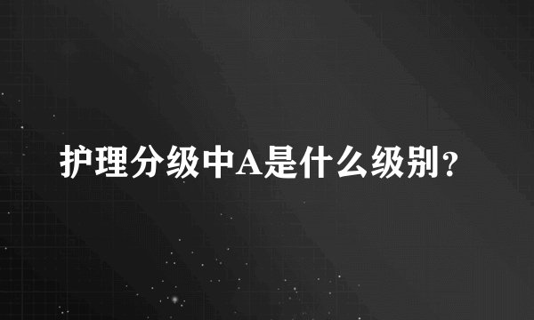 护理分级中A是什么级别？