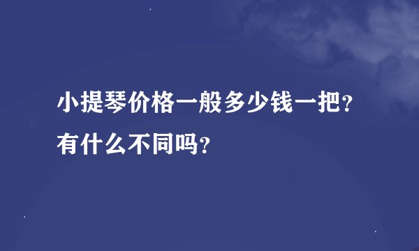 小提琴价格一般多少钱一把？有什么不同吗？