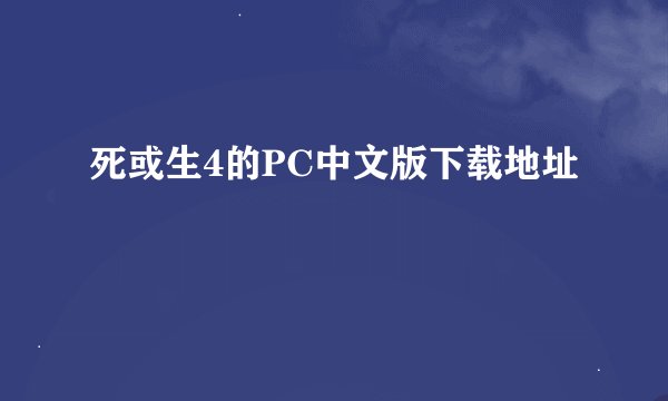 死或生4的PC中文版下载地址