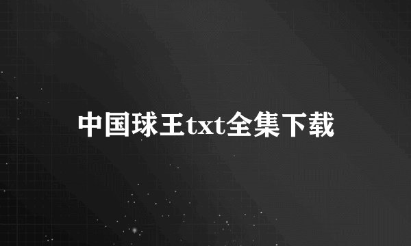 中国球王txt全集下载