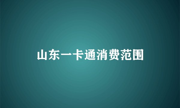 山东一卡通消费范围