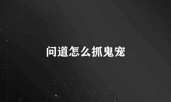 问道怎么抓鬼宠