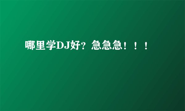 哪里学DJ好？急急急！！！