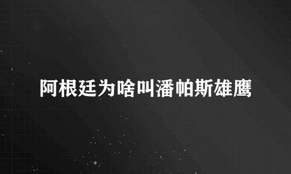 阿根廷为啥叫潘帕斯雄鹰