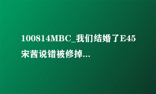 100814MBC_我们结婚了E45宋茜说错被修掉的那句话是什么？