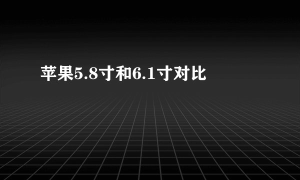 苹果5.8寸和6.1寸对比