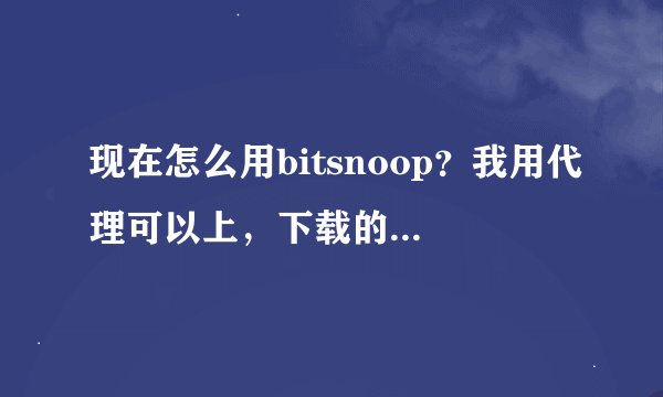 现在怎么用bitsnoop？我用代理可以上，下载的种子没法用。我用比特彗星也不行。高分求助。。