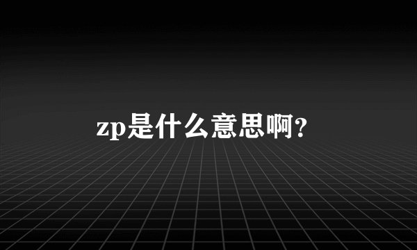 zp是什么意思啊？
