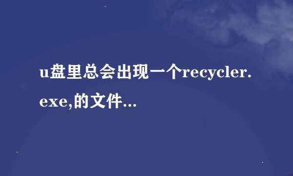 u盘里总会出现一个recycler.exe,的文件，是病毒么？怎样解决，对电脑有何危害?