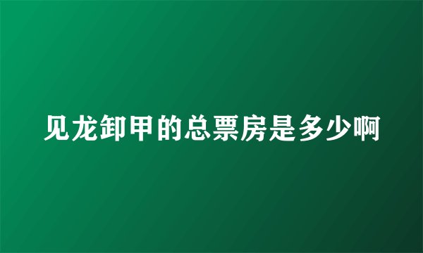 见龙卸甲的总票房是多少啊