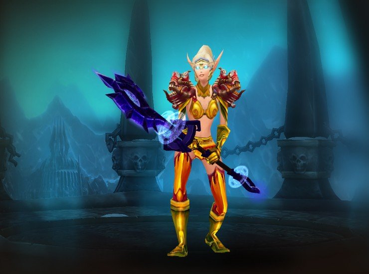 魔兽世界光荣套没有钱买腿了,已经有了脚、手腕,头、胸部,用哪个代替好看啊