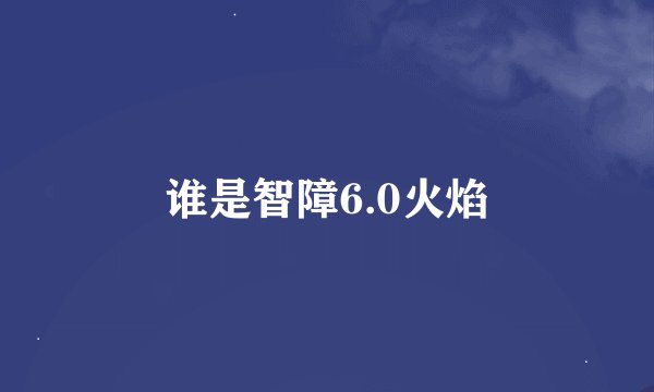 谁是智障6.0火焰