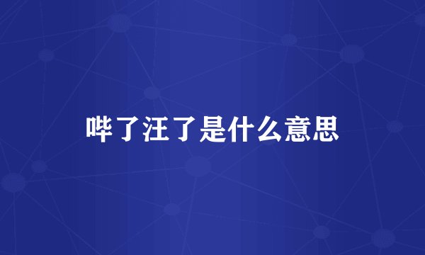 哔了汪了是什么意思