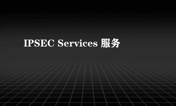 IPSEC Services 服务