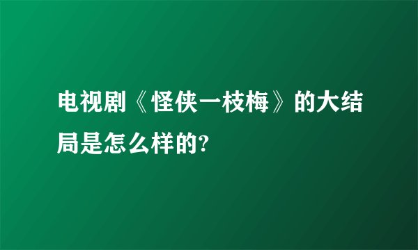 电视剧《怪侠一枝梅》的大结局是怎么样的?