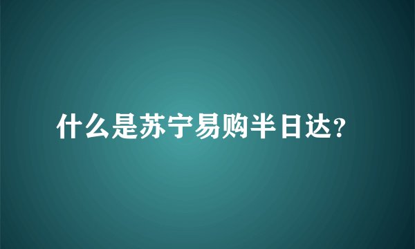 什么是苏宁易购半日达？