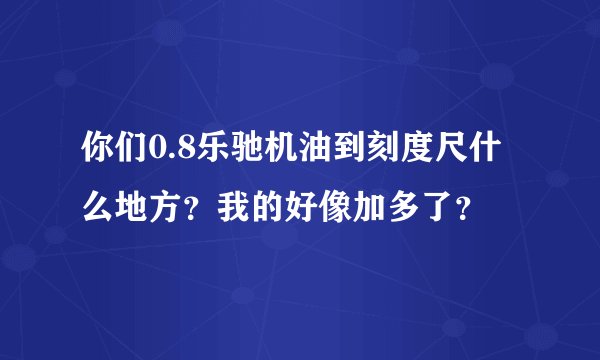 你们0.8乐驰机油到刻度尺什么地方？我的好像加多了？