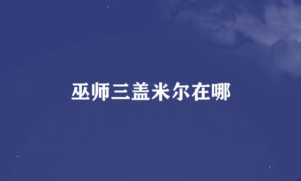 巫师三盖米尔在哪