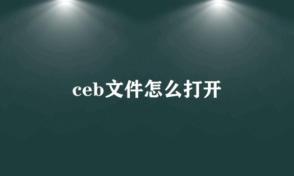 ceb文件怎么打开