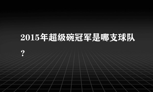 2015年超级碗冠军是哪支球队？
