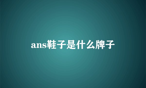 ans鞋子是什么牌子