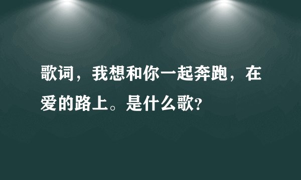歌词，我想和你一起奔跑，在爱的路上。是什么歌？